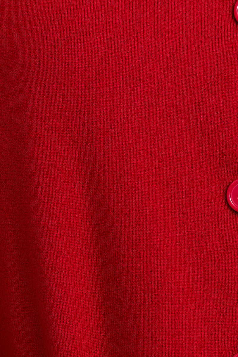 Bianca Cropped Drop Shoulder Cardigan, Red
