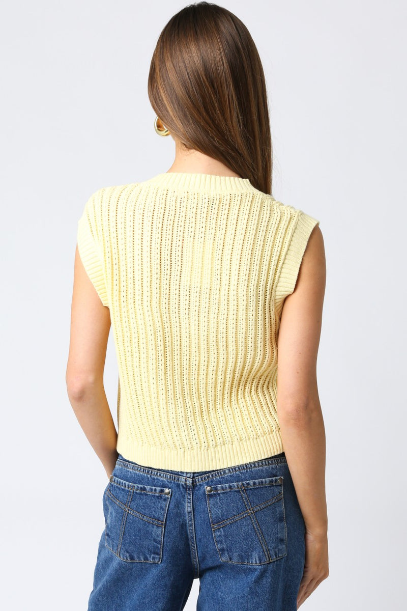 Eliza Button Down Sweater Vest, Butter