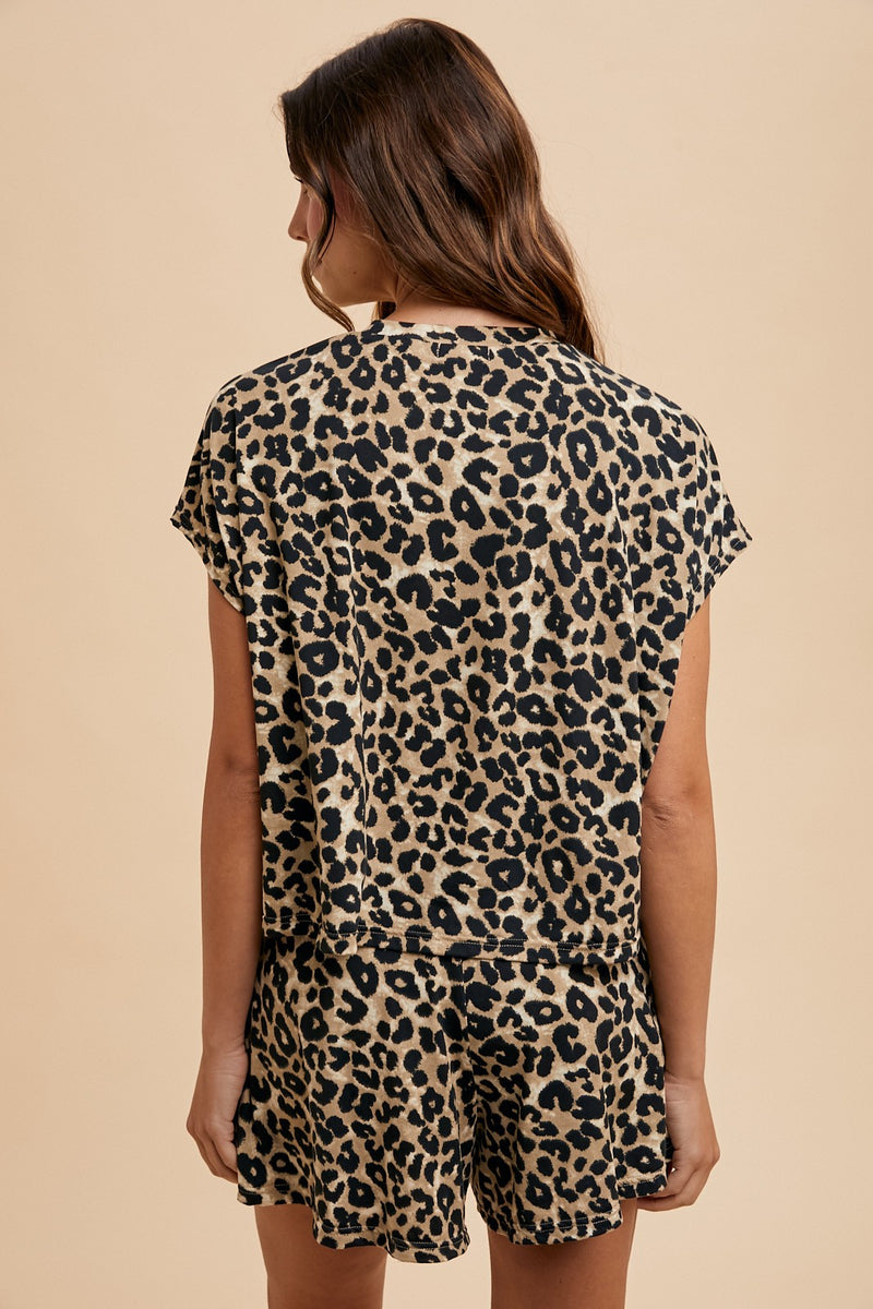 Shelby Soft Touch Leopard Print Shorts, Taupe