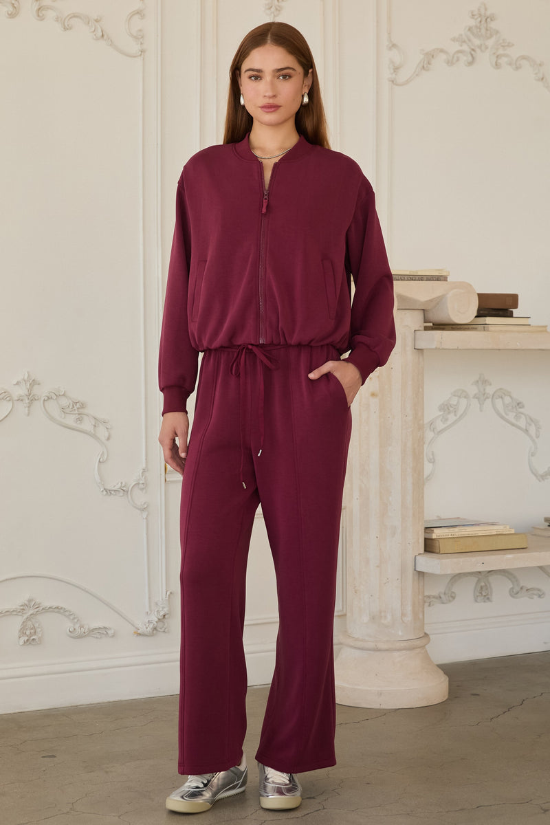 Mariella Brushed Modal Pull On Pants, Rosewood