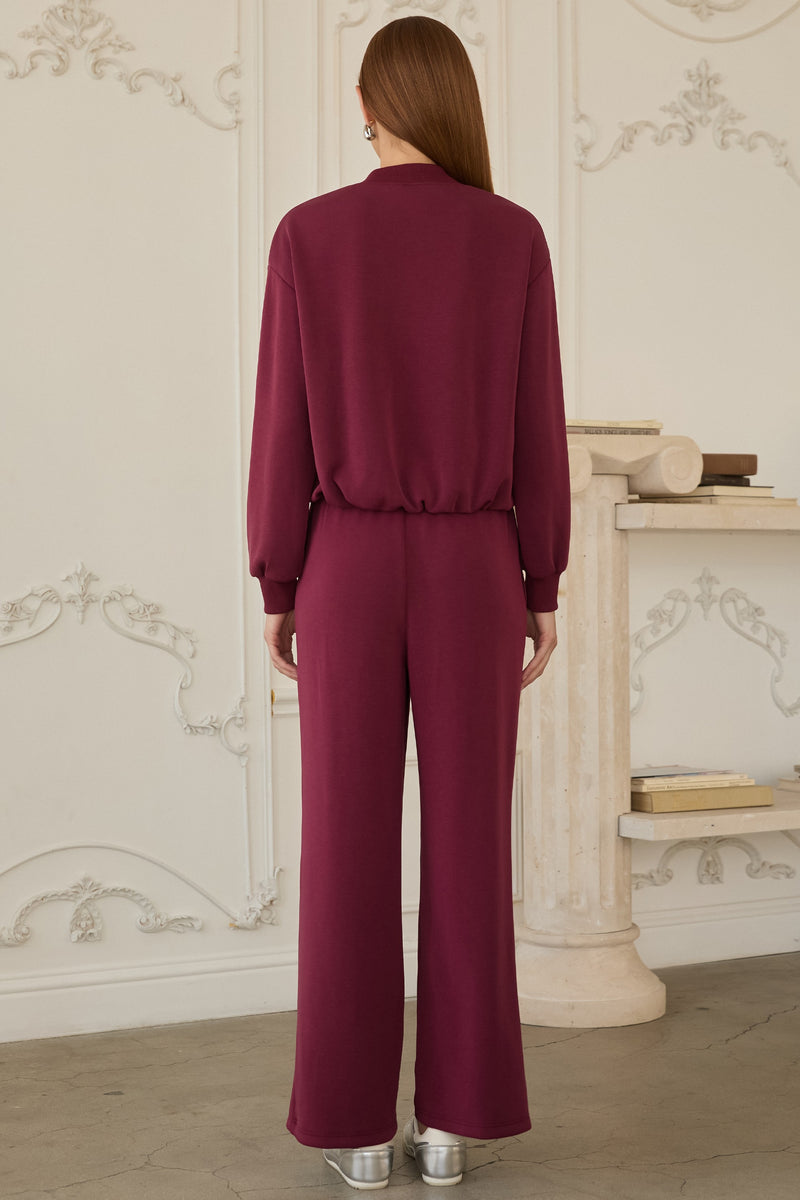 Mariella Brushed Modal Pull On Pants, Rosewood