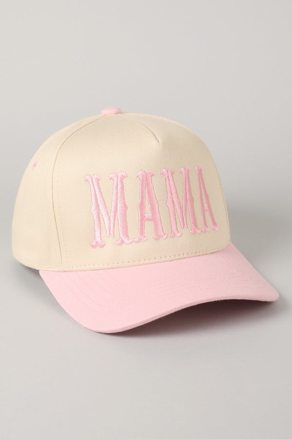 Mama Embroidery Trucker Hat, Light Pink