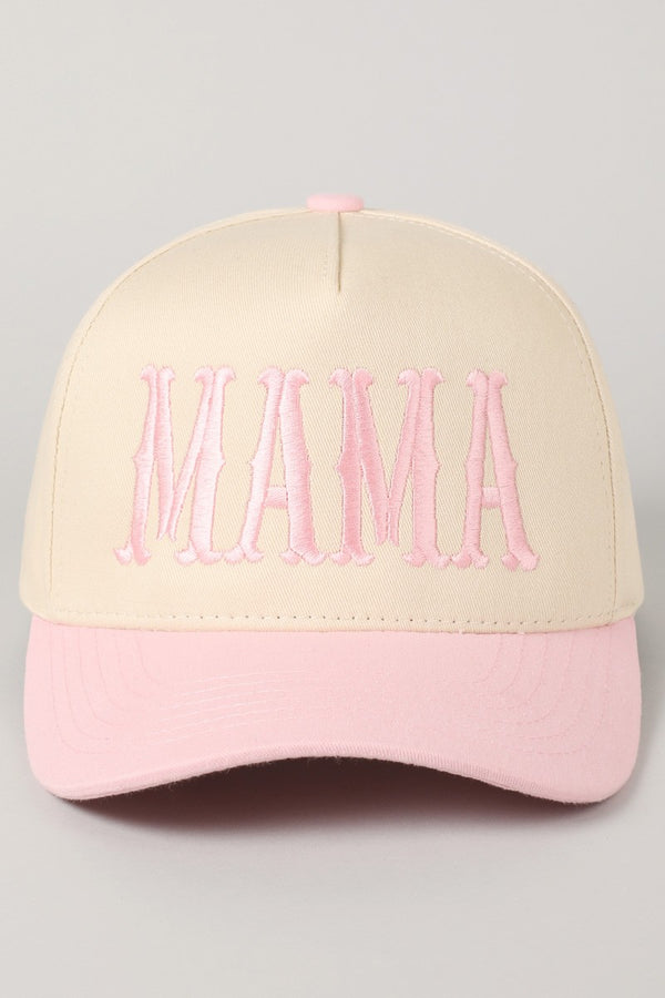 Mama Embroidery Trucker Hat, Light Pink