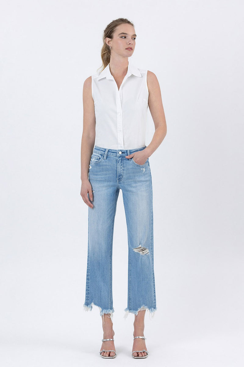 Cassidy High Rise Distressed Jeans, Amply