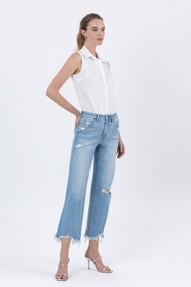 Cassidy High Rise Distressed Jeans, Amply