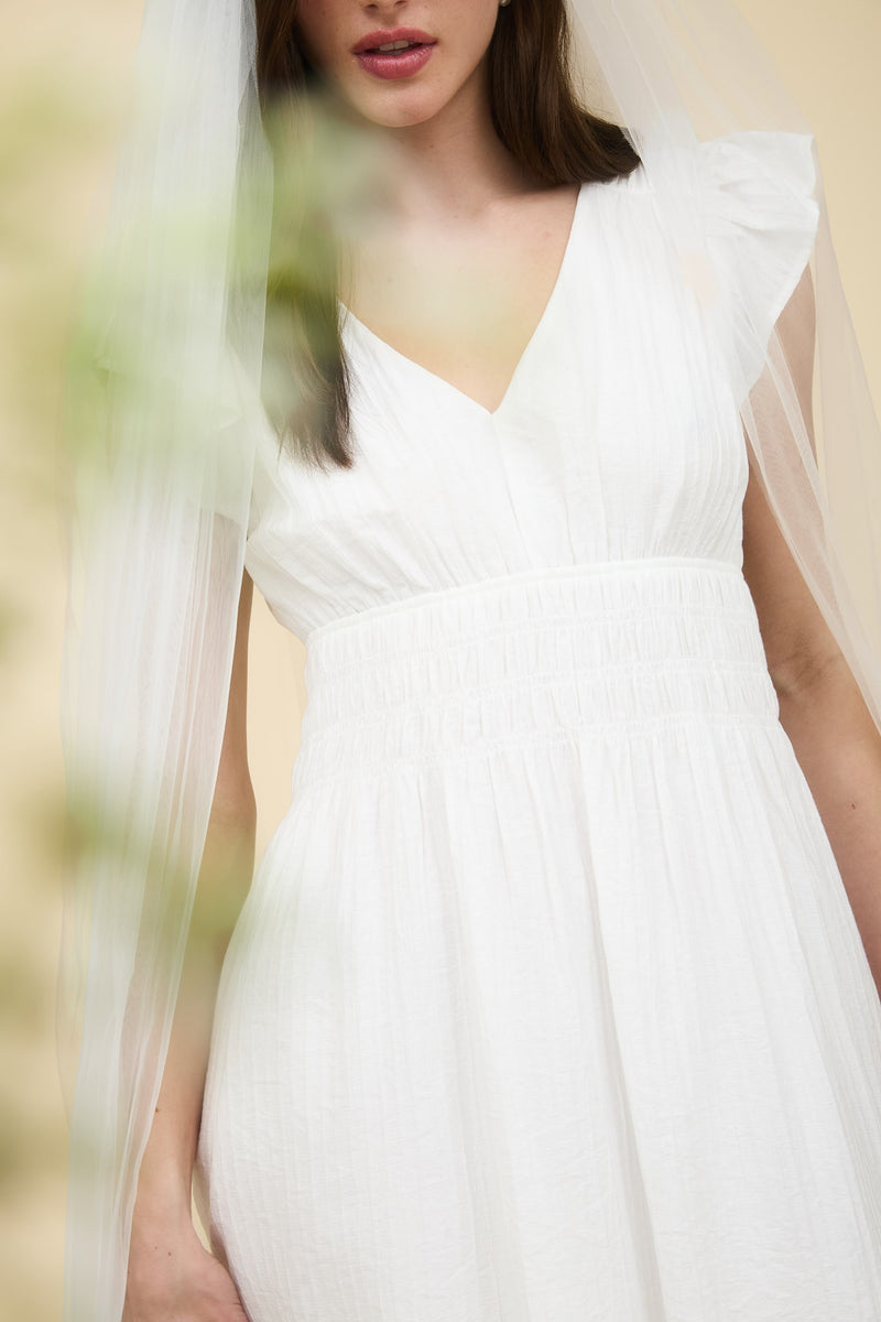 Lainey Solid Mini Dress, White