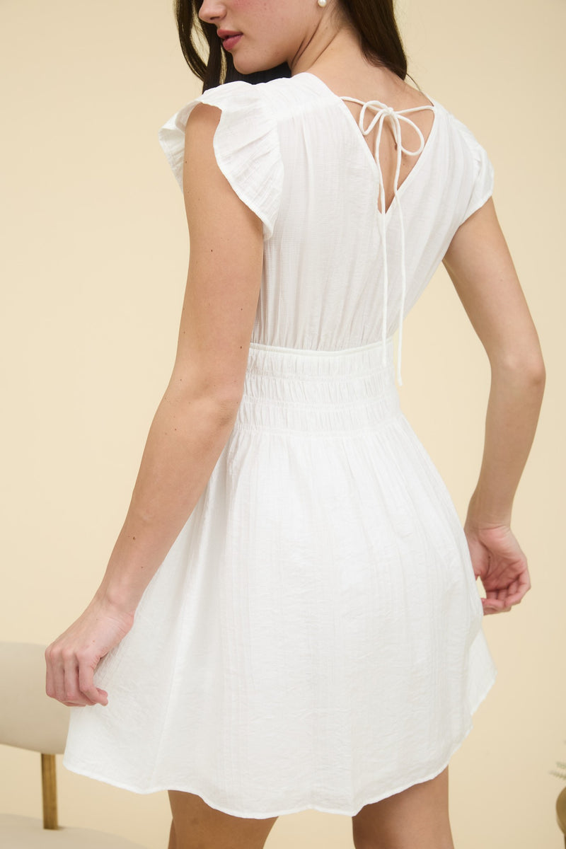 Lainey Solid Mini Dress, White
