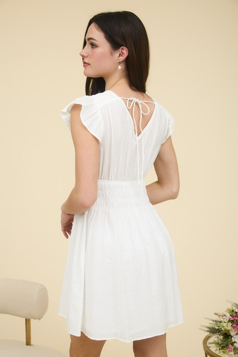 Lainey Solid Mini Dress, White