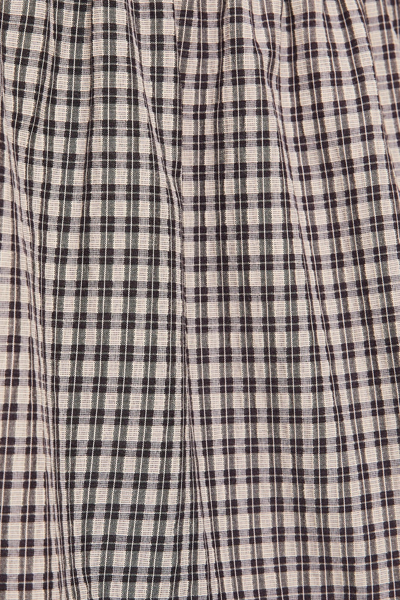 Parker Boat Neck Plaid Mini Dress, Black Plaid