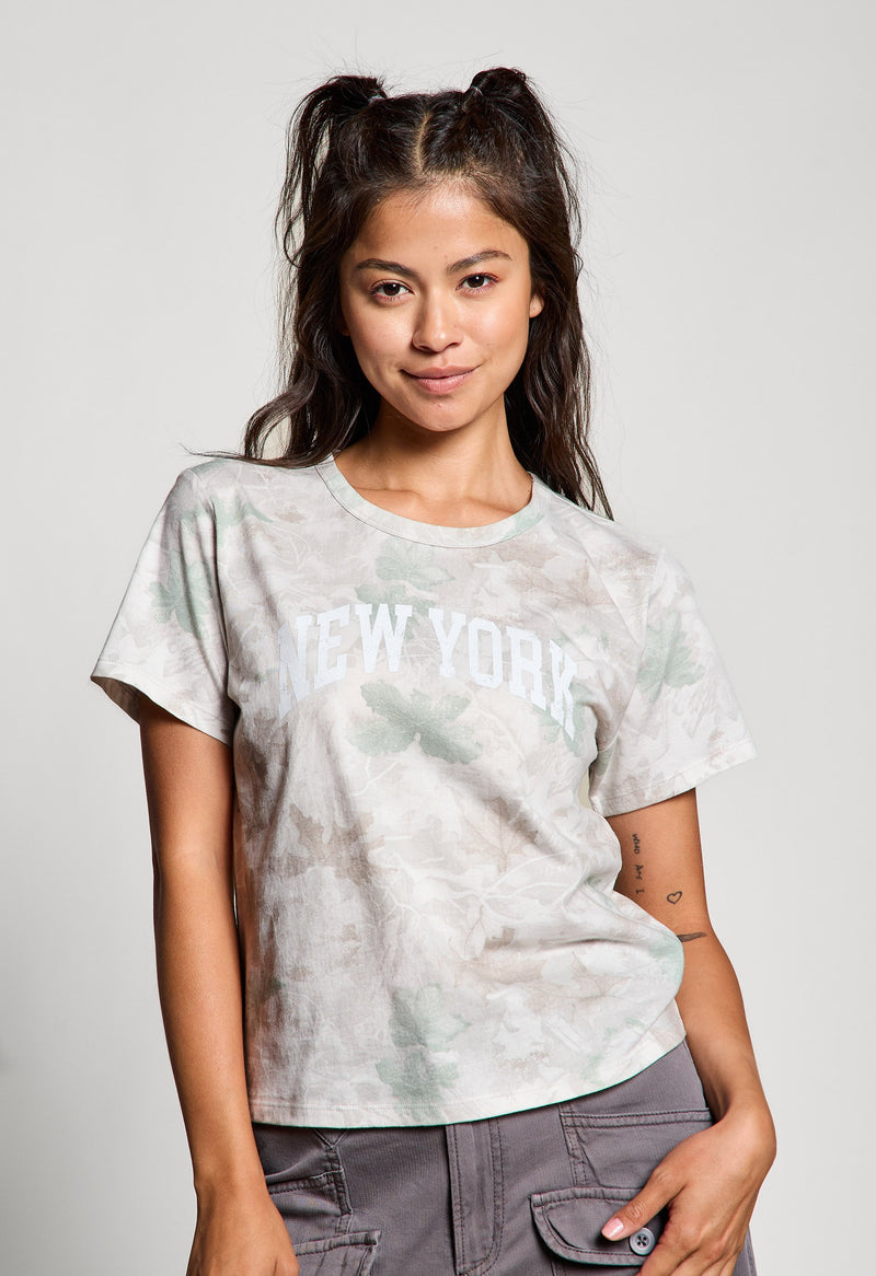 New York All Over Leaf Camo Tee, Leaf Camo