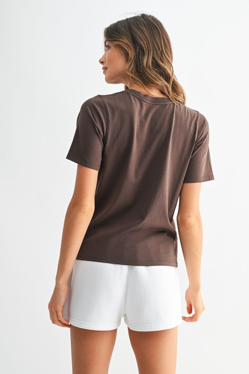 Adalynn Classic Boxy Fit Tee, Espresso