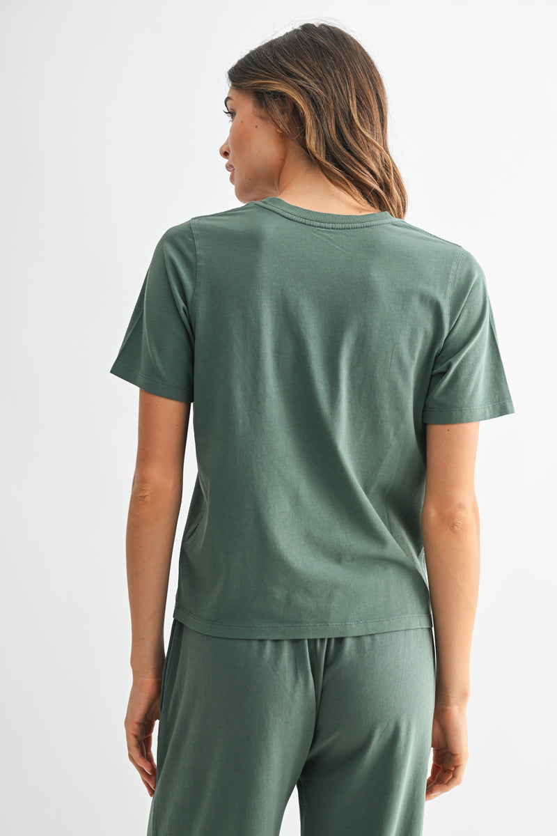 Adalynn Classic Boxy Fit Tee, Silky Pine