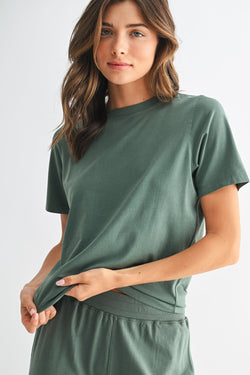 Adalynn Classic Boxy Fit Tee, Silky Pine
