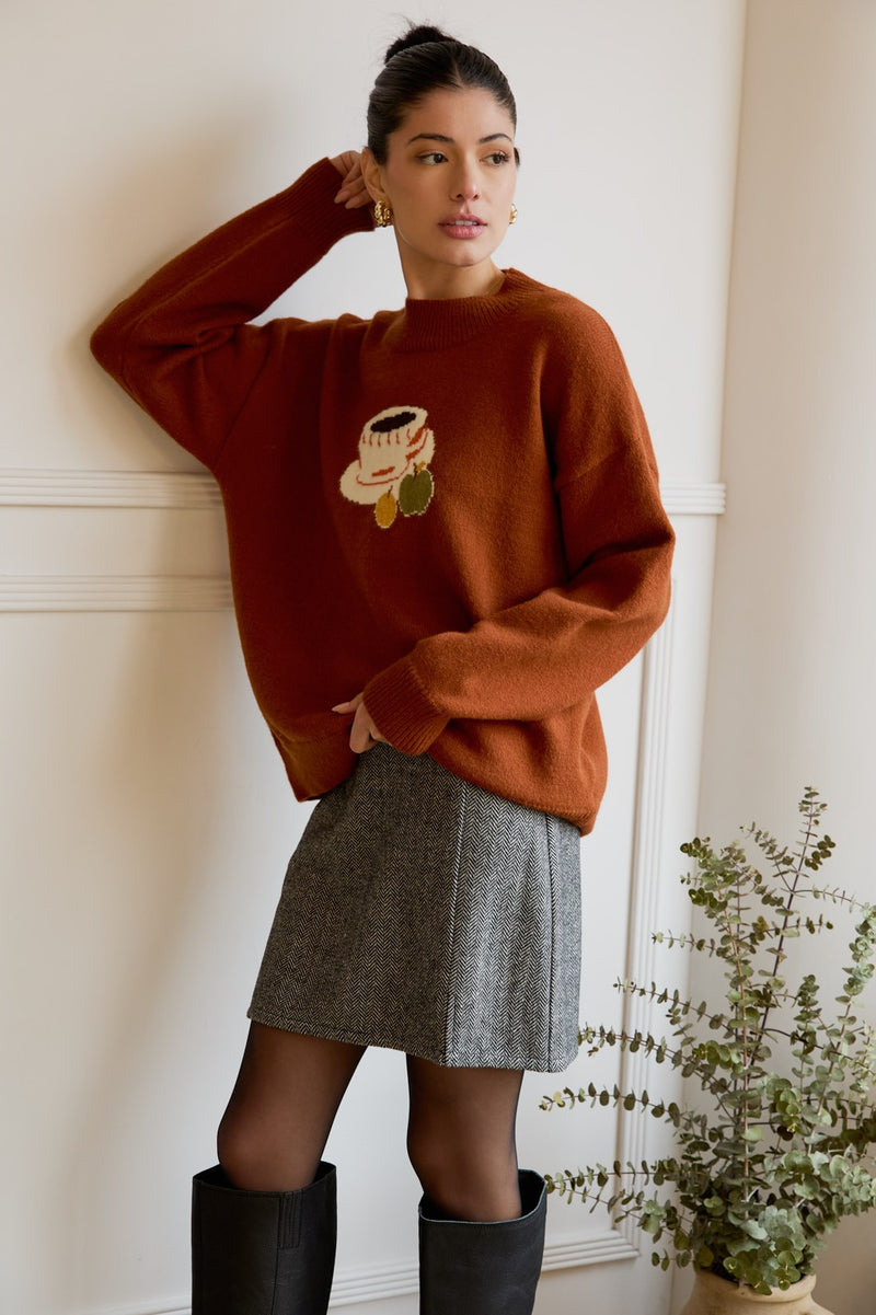 Tatum Coffee Sweater, Brown