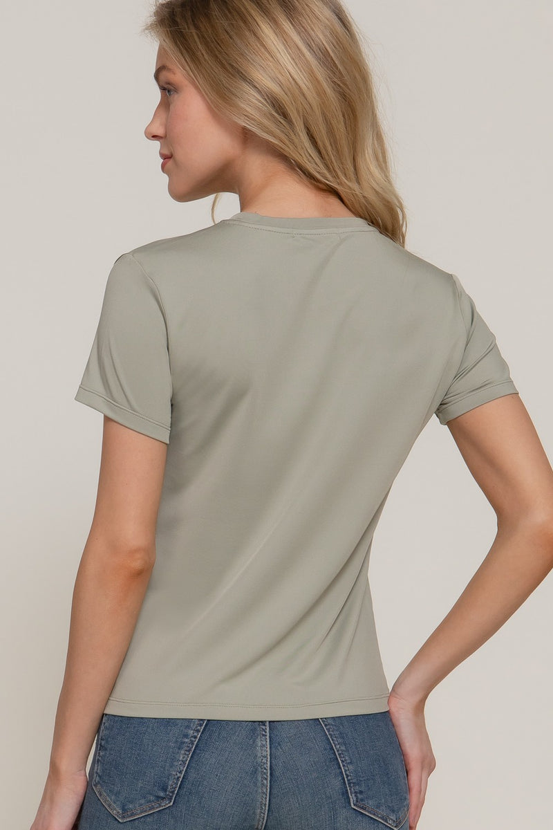 Juno Round Neck ITY Knit Top, Sage