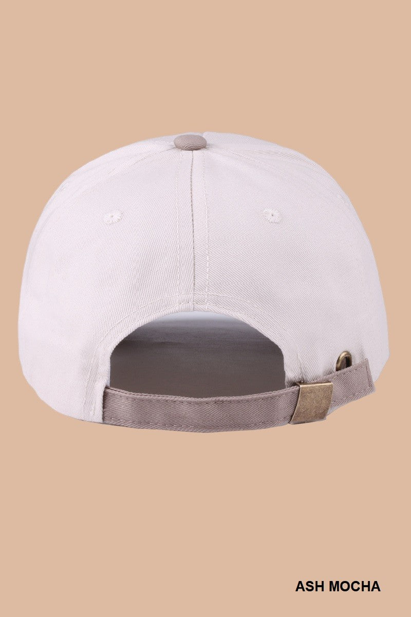 LA Two Tone Canvas Cotton Cap, Ash Mocha