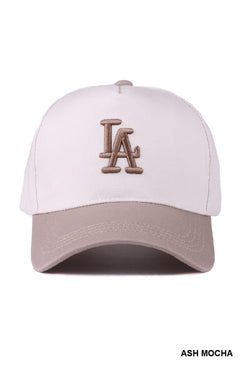 LA Two Tone Canvas Cotton Cap, Ash Mocha