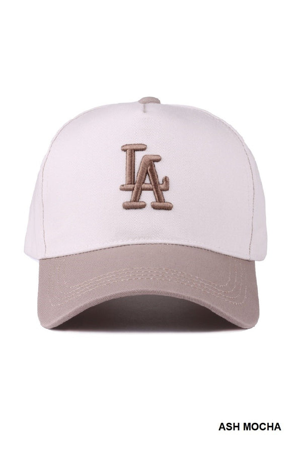 LA Two Tone Canvas Cotton Cap, Ash Mocha