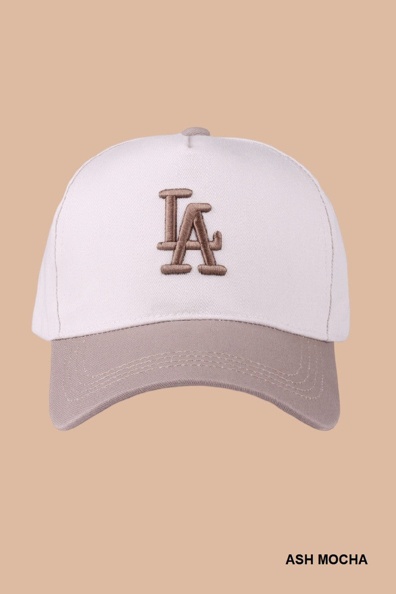 LA Two Tone Canvas Cotton Cap, Ash Mocha