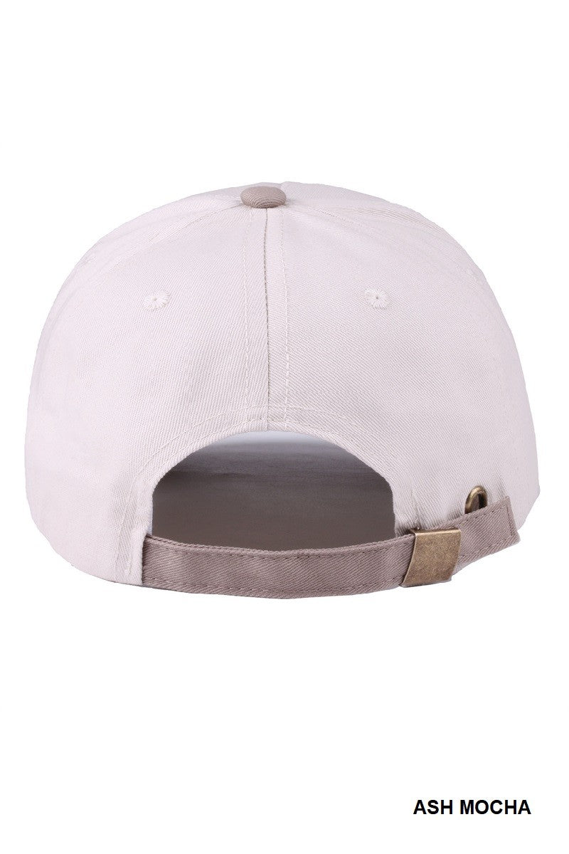 LA Two Tone Canvas Cotton Cap, Ash Mocha