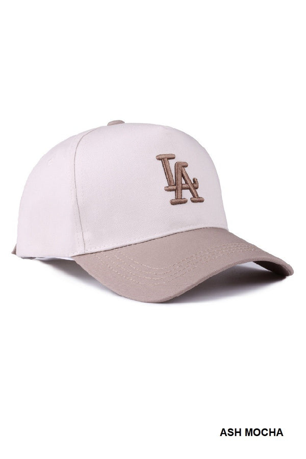 LA Two Tone Canvas Cotton Cap, Ash Mocha