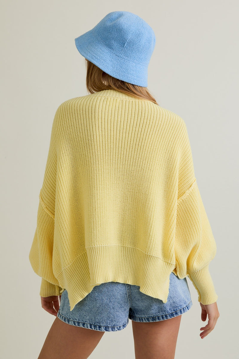 Brynne Pullover Sweater, Light Yellow