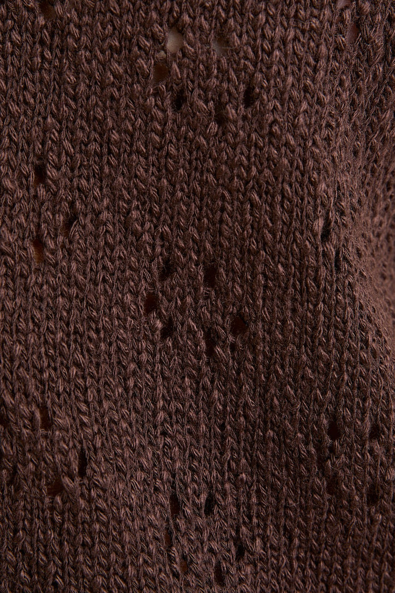 Fable Scallop Edge Sweater Vest, Dark Brown