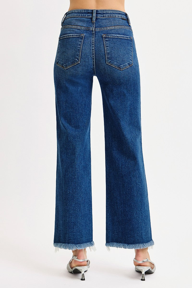 Freya High Rise Ankle Straight Jeans, Dark