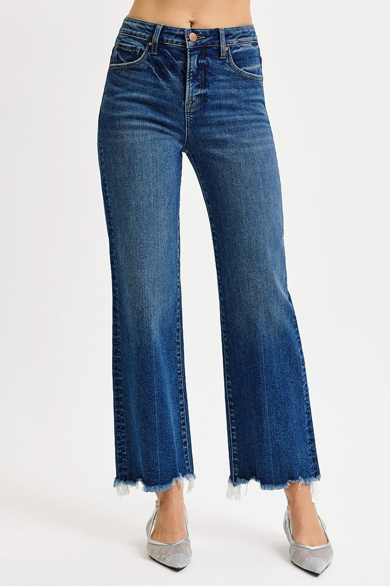 Freya High Rise Ankle Straight Jeans, Dark