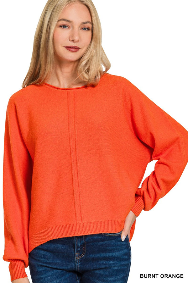 Jasmine Front Seam Sweater, Burnt Orange