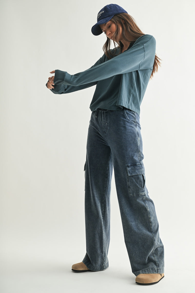 Melanie Notch Neck Top, Midnight Navy