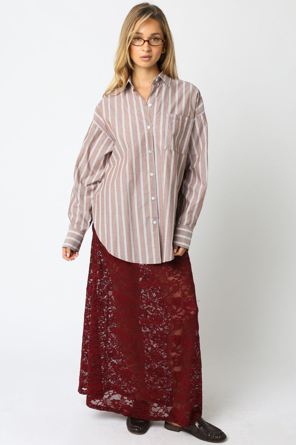 Cordelia Striped Shirt, Brown