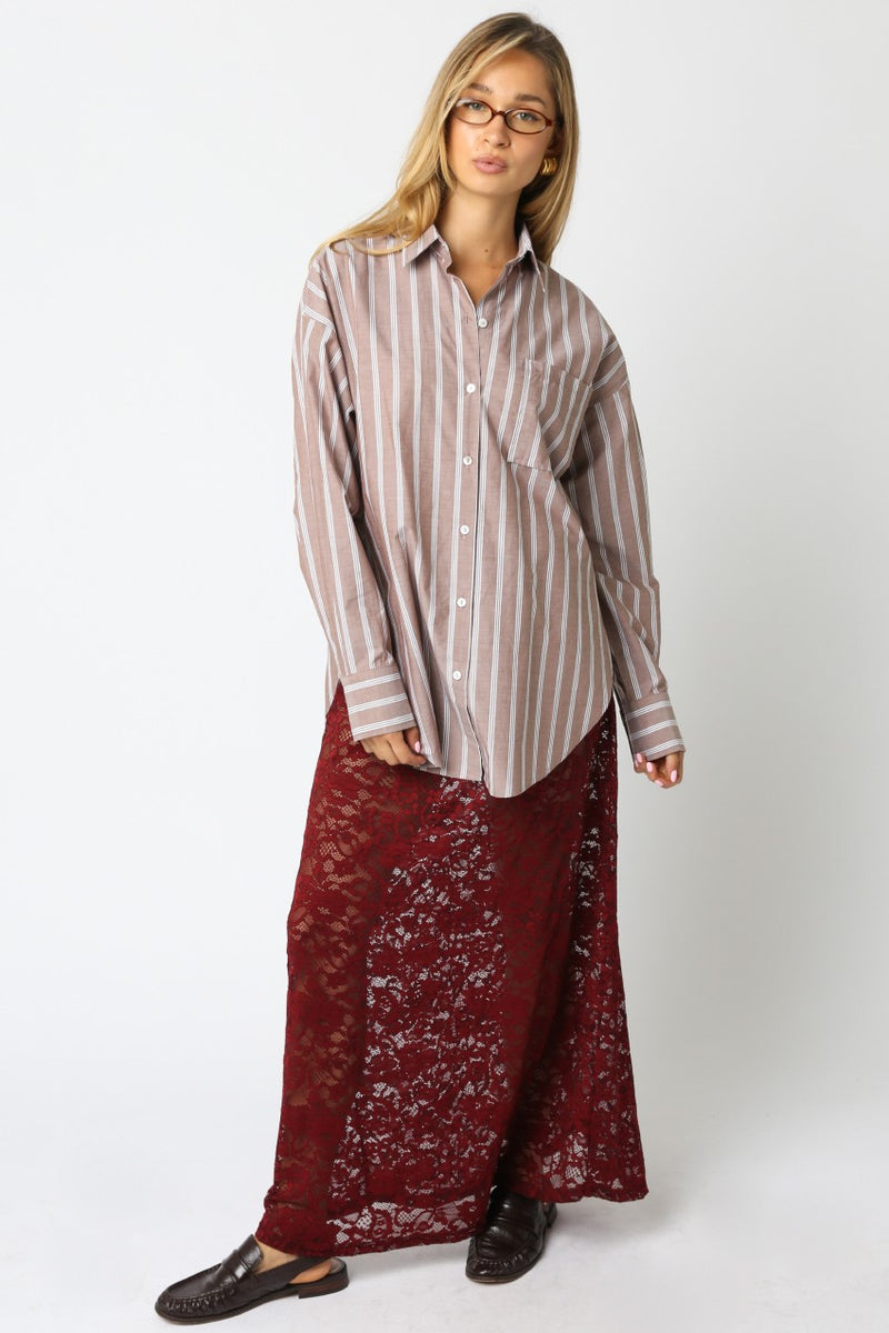 Cordelia Striped Shirt, Brown