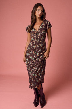 Jackie Midi Dress, Brown
