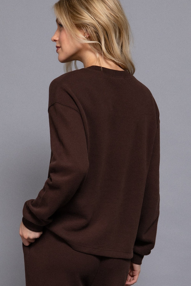 Allysa Soft Knit Top, Brown