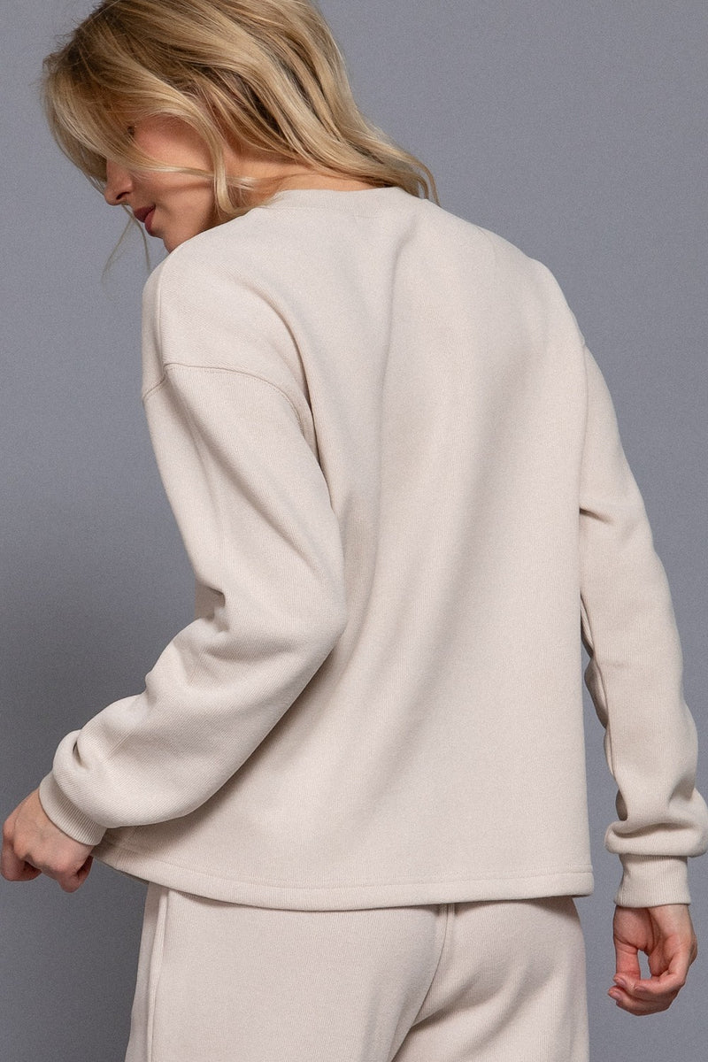 Allysa Soft Knit Top, Beige