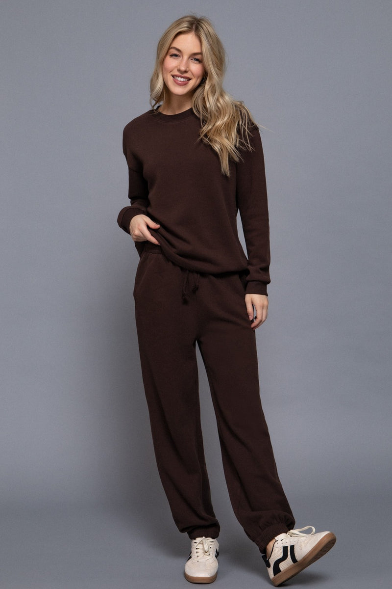 Allysa Soft Knit Top, Brown