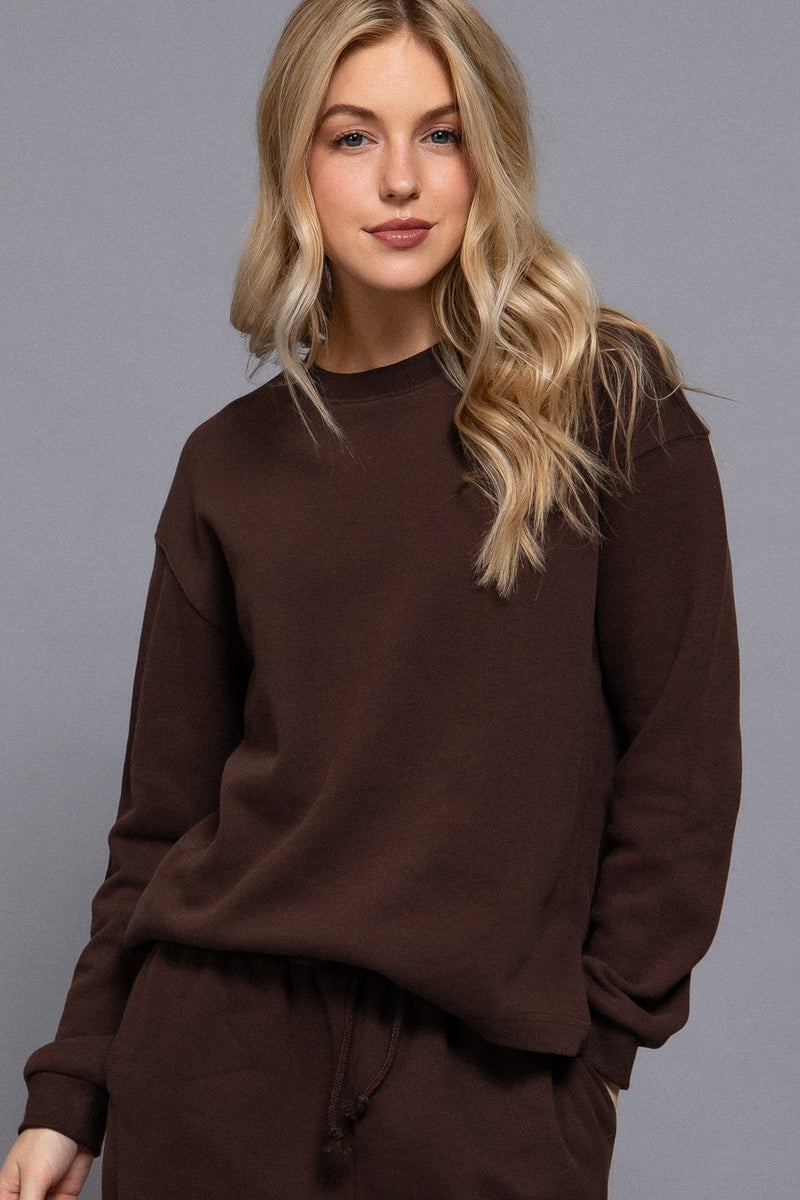Allysa Soft Knit Top, Brown
