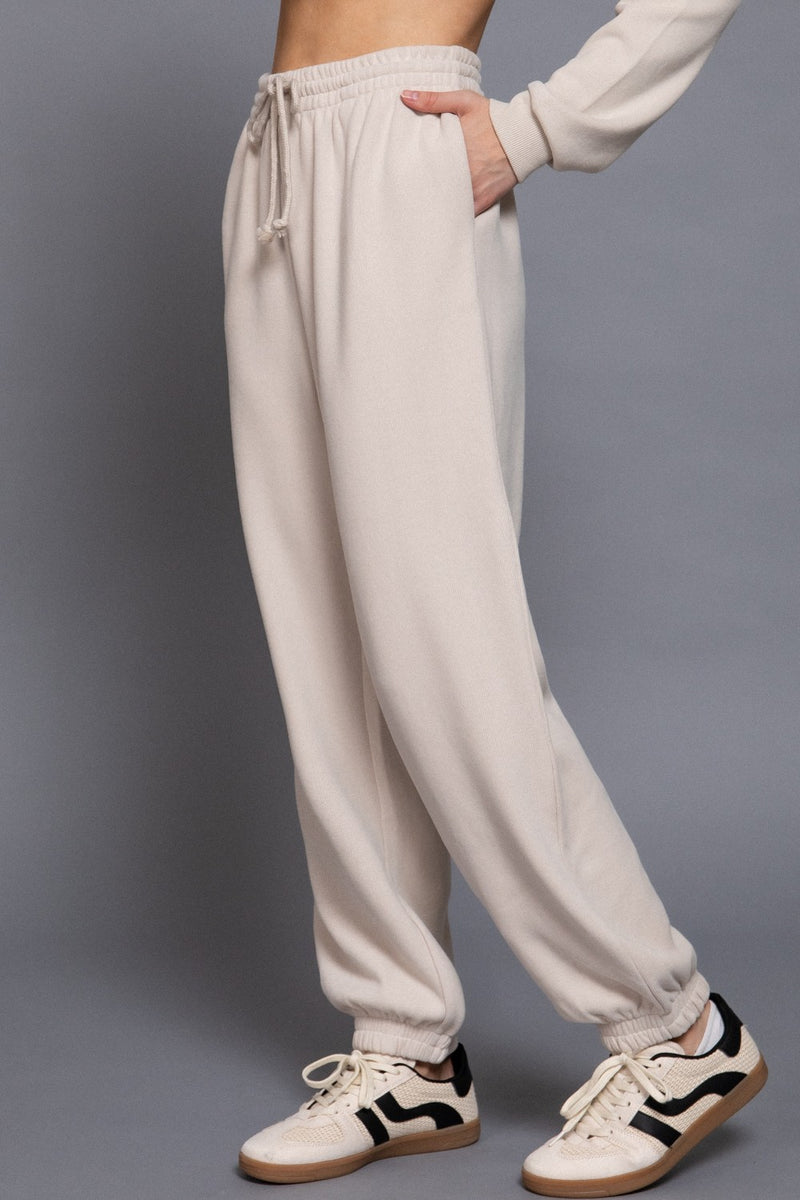 Elisa Soft Jogger Pants, Beige