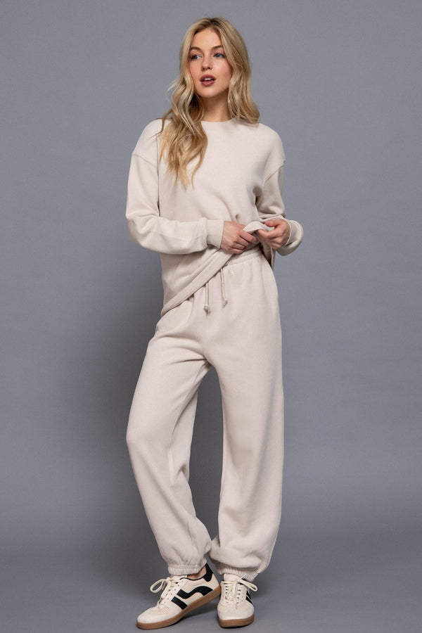Elisa Soft Jogger Pants, Beige