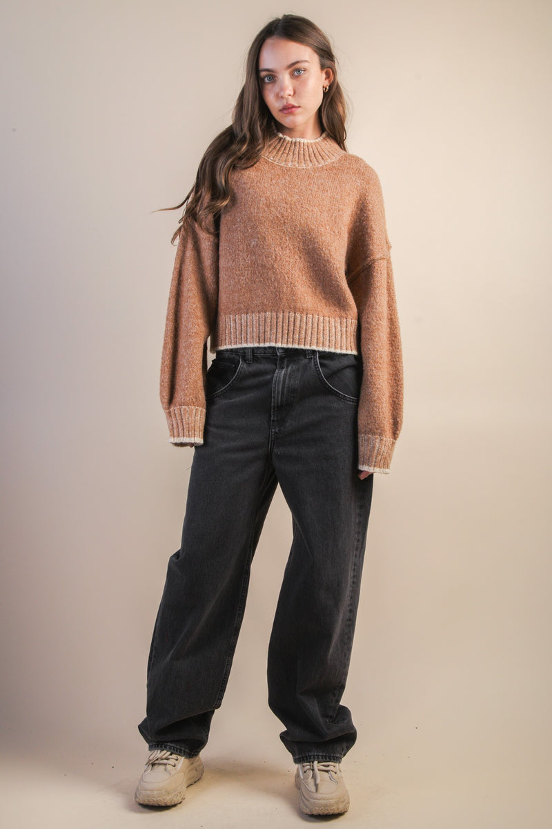 Alice Trim Detail Sweater, Mocha