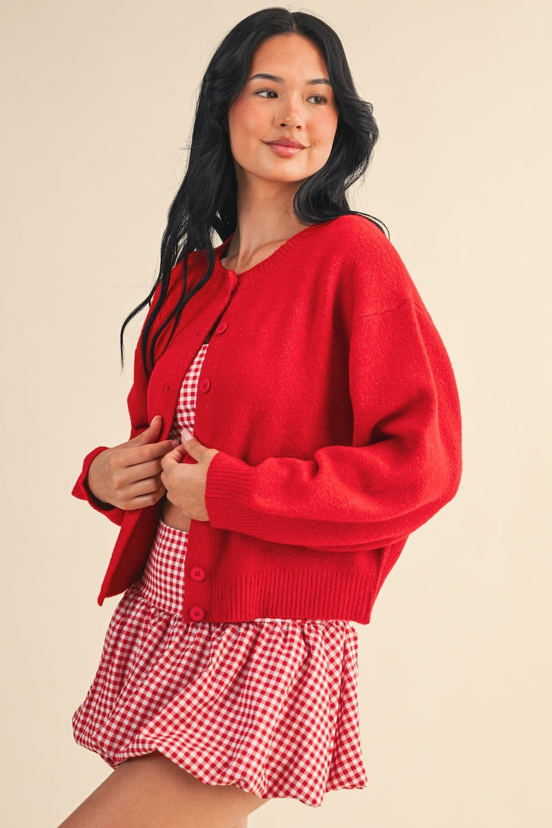 Lizzie Soft Knit Sweater, Red