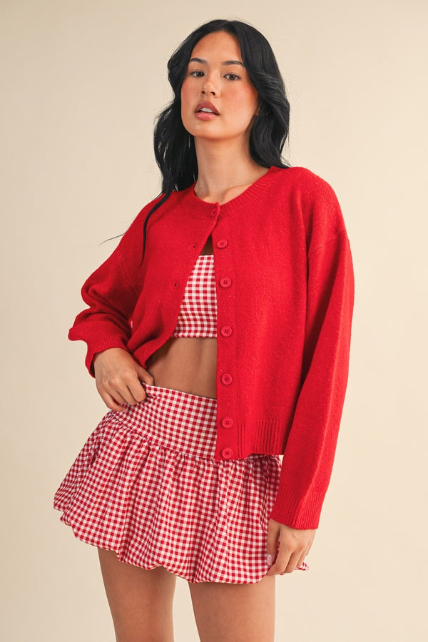 Lizzie Soft Knit Sweater, Red