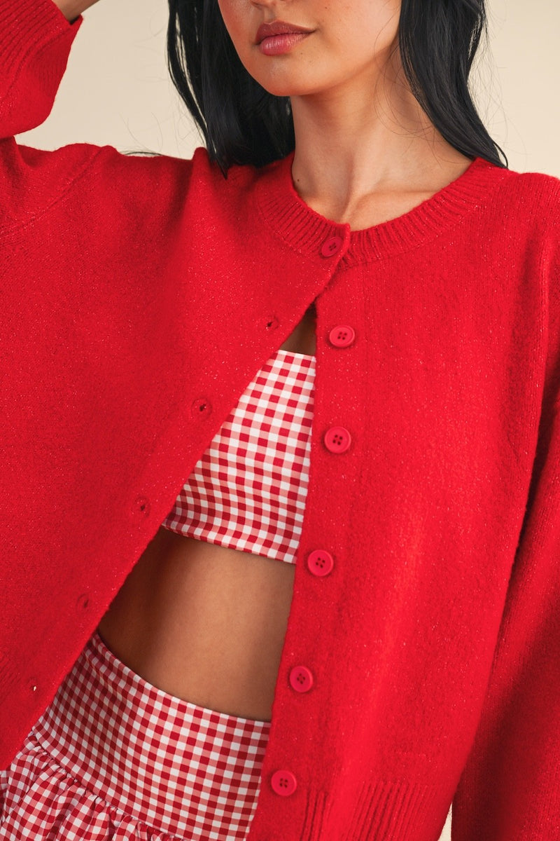 Lizzie Soft Knit Sweater, Red