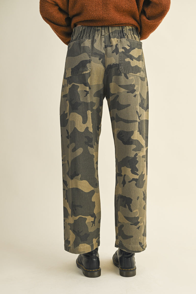 Rosalia Front Tie Woven Pant, Camo