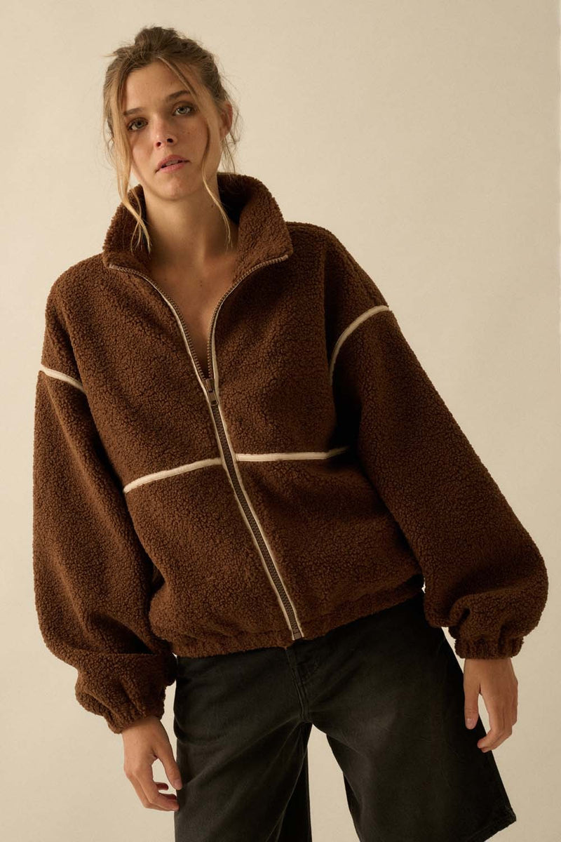 Hannah Sherpa Jacket, Chocolate