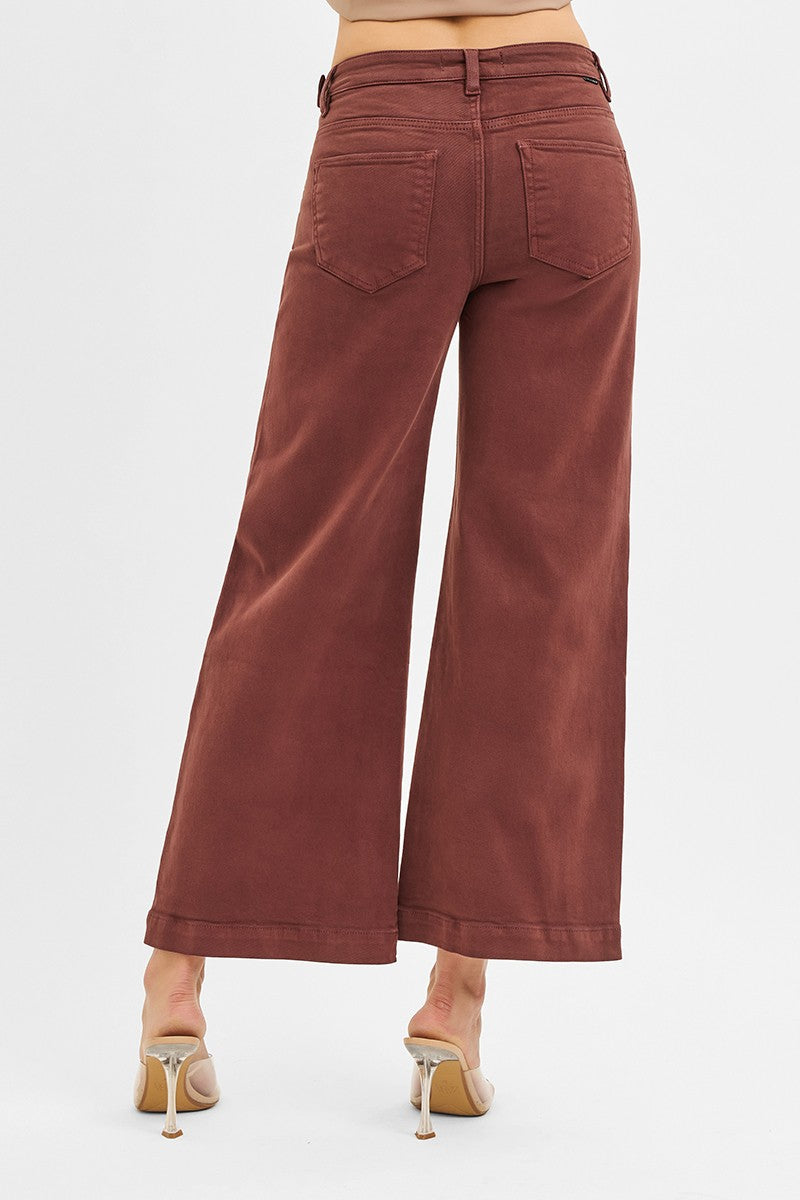 Journee High Rise Adjustable Waists Jeans, Chocolate Brown