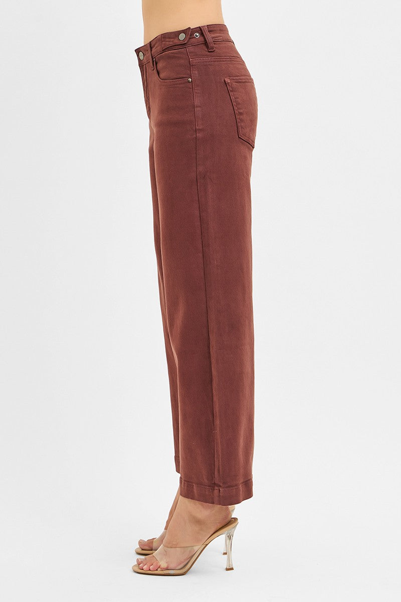 Journee High Rise Adjustable Waists Jeans, Chocolate Brown
