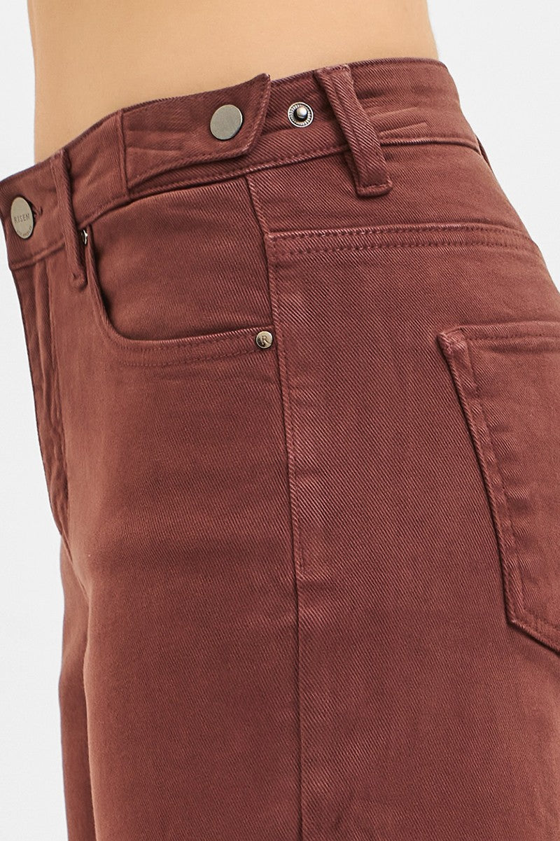 Journee High Rise Adjustable Waists Jeans, Chocolate Brown