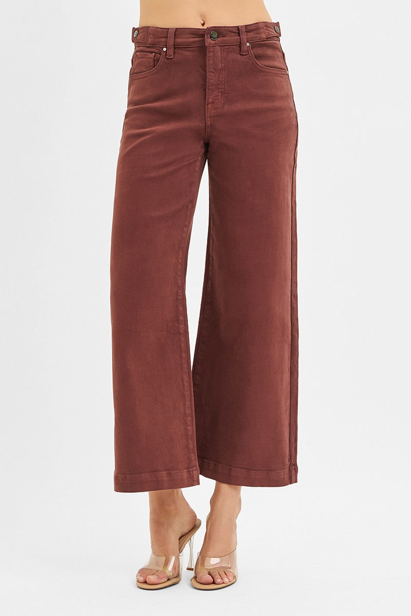 Journee High Rise Adjustable Waists Jeans, Chocolate Brown
